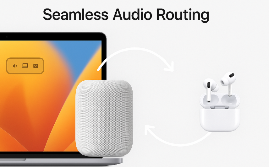 seamless audio routing, Apple audio ecosystem, HomePod, AirPods, Mac audio settings, Apple ecosystem integration, audio sync, cross-device audio